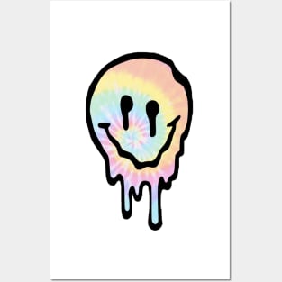 Tie Dye Drippy Smiley Face Posters and Art